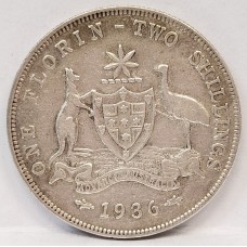 AUSTRALIA 1936 . FLORIN . FULL ADVANCE AUSTRALIA